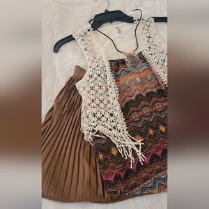 Girls Tank, Vest And Skirt 3 Pc Set